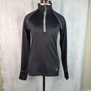 ColdPruf black long-sleeve 1/4 zip base layer activewear top women's size medium